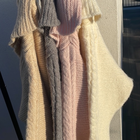 #34 MAXI OVERSIZED Grey Gray Cardigan Sweater Long Fuzzy Slouchy Lapel duster - Picture 11 of 13